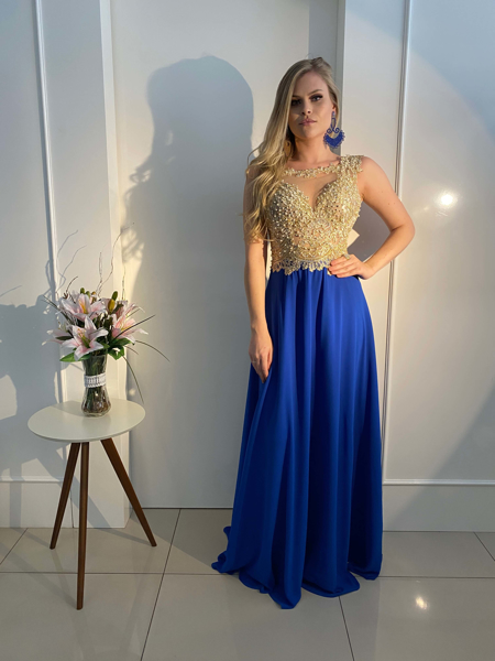 Imagem de Vestido azul godê