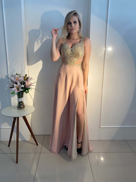 Imagem de Vestido rose com dourado