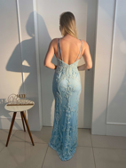 Imagem de Vestido azul claro bordado