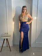 Imagem de Vestido azul royal com prata