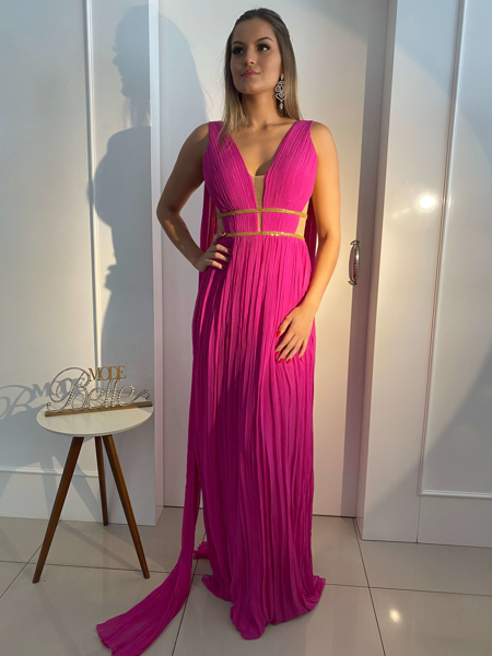 vestido rosa de seda