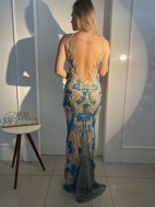 Imagem de Vestido Prata com azul claro