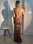 Imagem de Vestido Marsala com nude