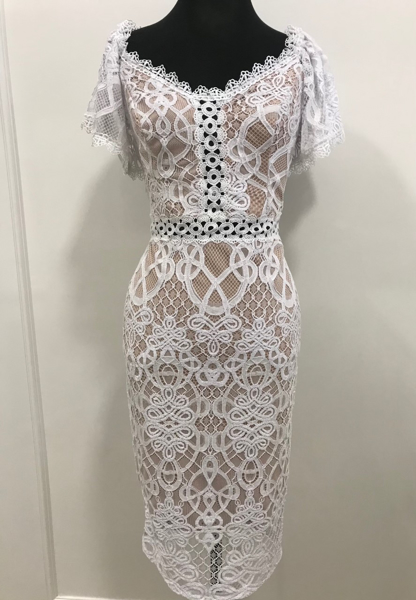 Imagem de Vestido Midi branco com nude