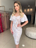 Imagem de Vestido Midi branco com nude