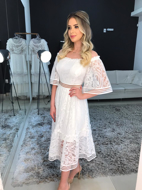 Imagem de Vestido branco midi ombro a ombro