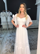 Imagem de Vestido branco longo liso