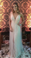 Imagem de Vestido rose com perolas