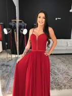 Imagem de Vestido vermelho corpete