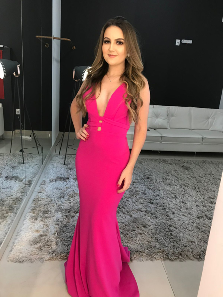 Imagem de Vestido rosa liso